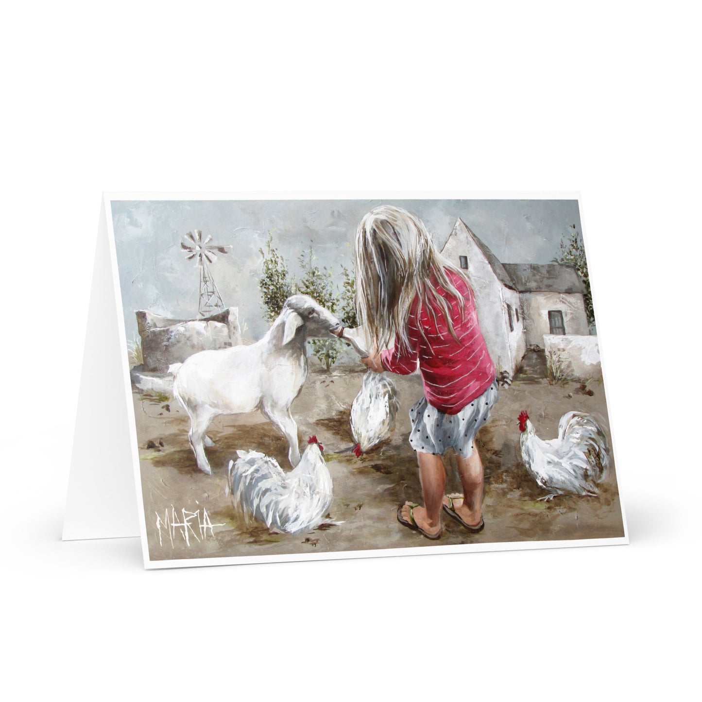 Plaas Toneel Met Skapie | Greeting Card