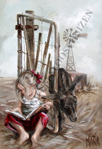 Little girl reading